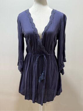 Forever 21 Blue V-Neck Mini Dress